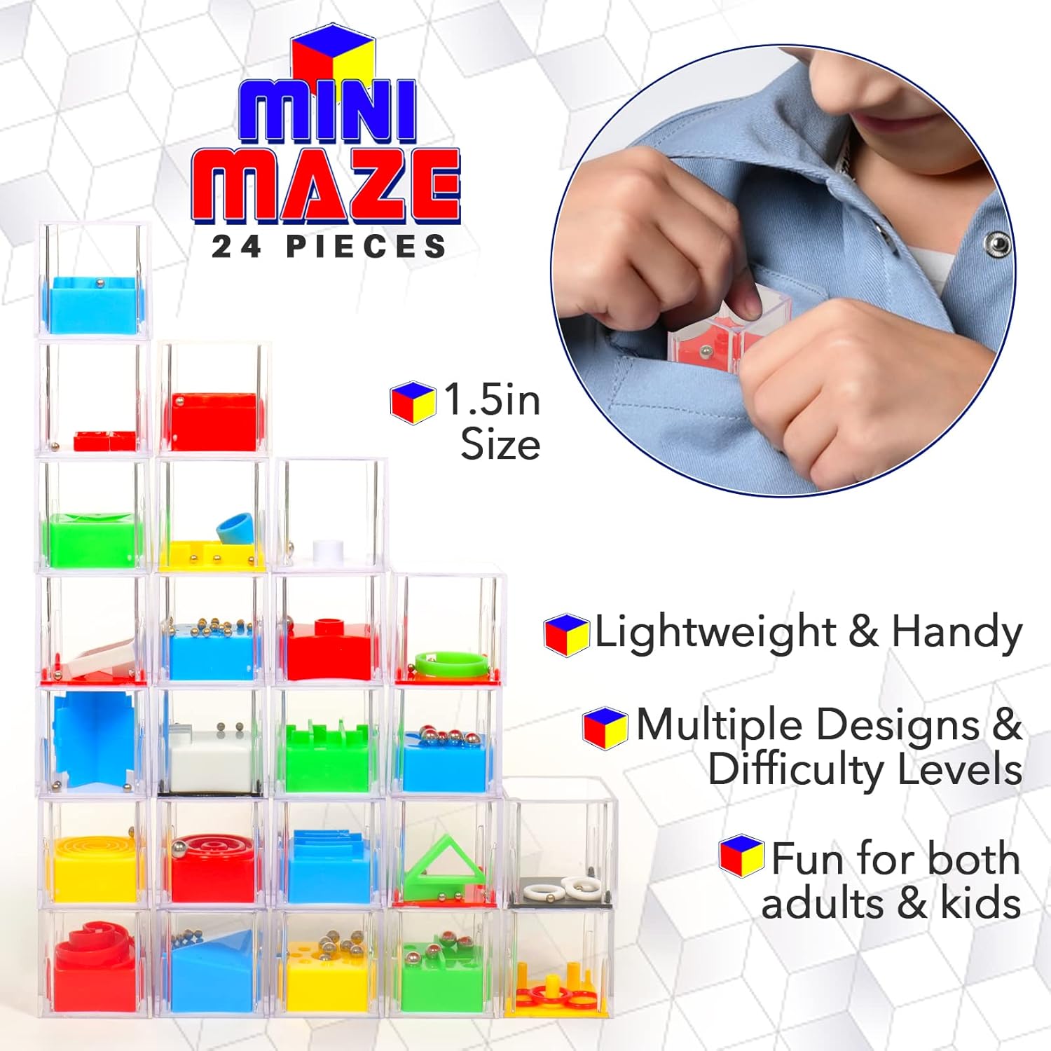 Rompecabezas de rompecabezas para adultos y niños, paquete de 24  Mini juegos cerebrales para niños de 4 a 8 a 12 años  Mini rompecabezas de cuentas
