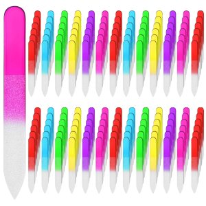 180 limas de uñas de vidrio con funda de plástico, limas de uñas de cristal de doble cara, herramienta de manicura profesional, regalos para mujeres 180 limas de uñas de vidrio con funda de plástico, limas de uñas de cristal de doble cara, herramienta de manicura profesional, regalos para mujeres
