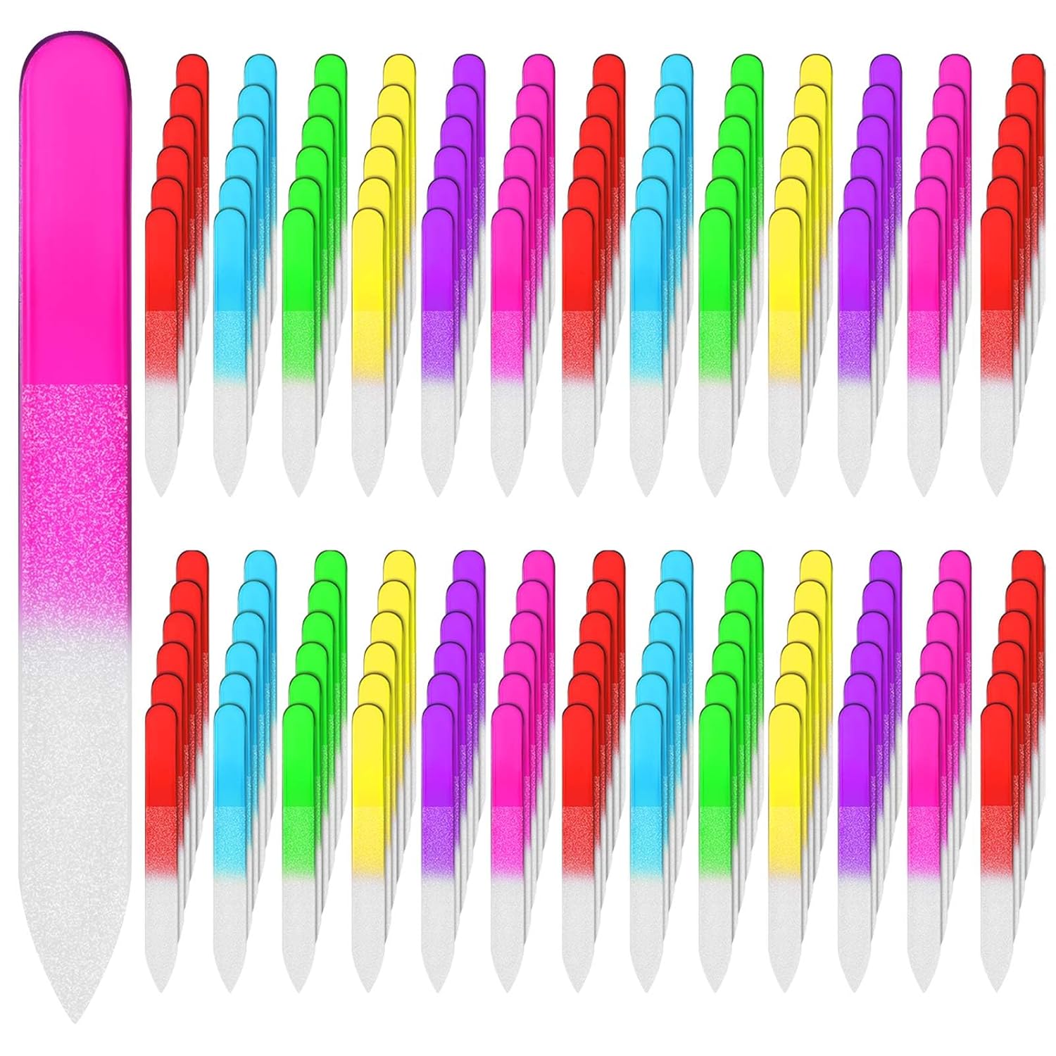 180 limas de uñas de vidrio con funda de plástico, limas de uñas de cristal de doble cara, herramienta de manicura profesional, regalos para mujeres