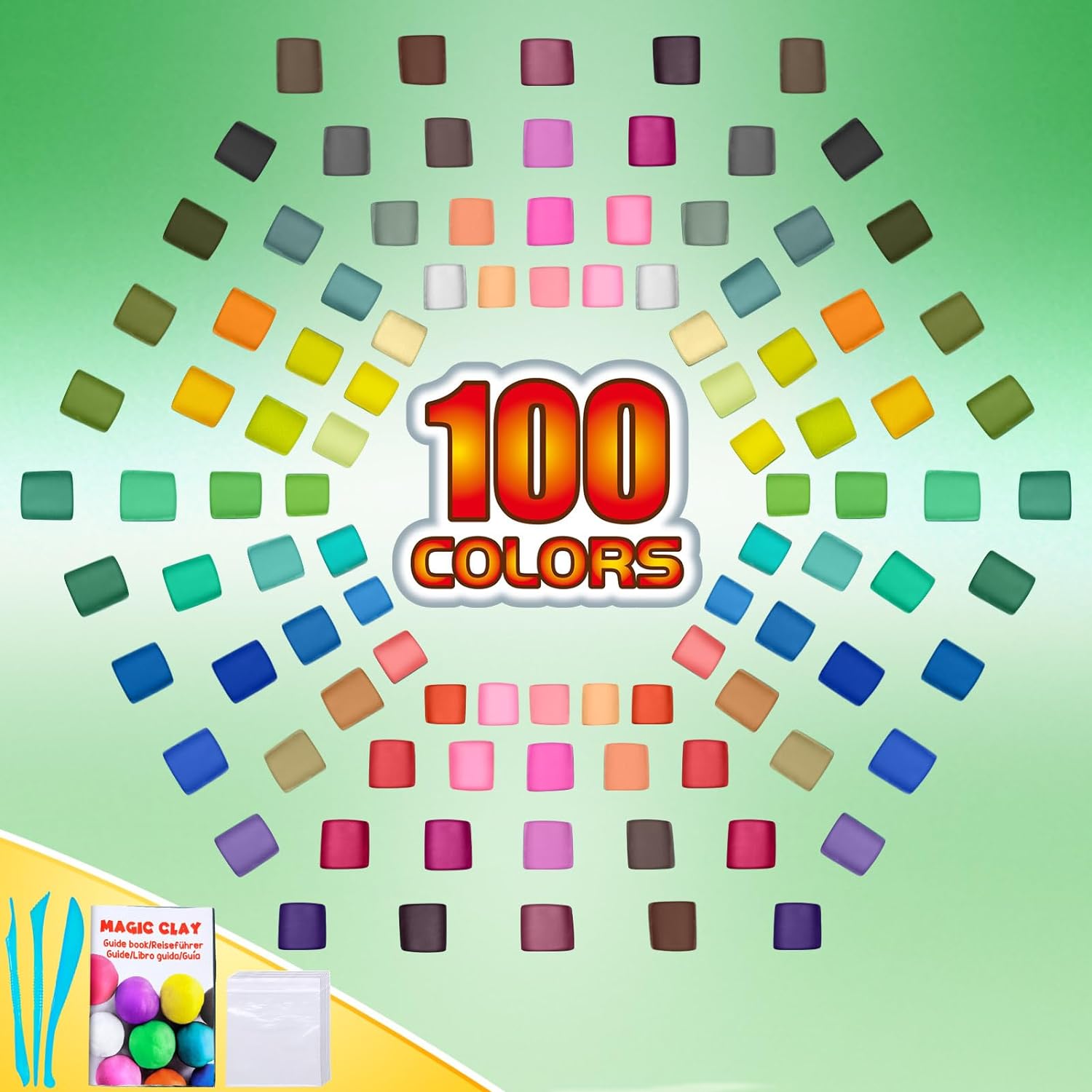 Arcilla seca al aire 100 colores, arcilla para modelar para niños, arcilla mágica de moldeo de bricolaje, regalo para niños