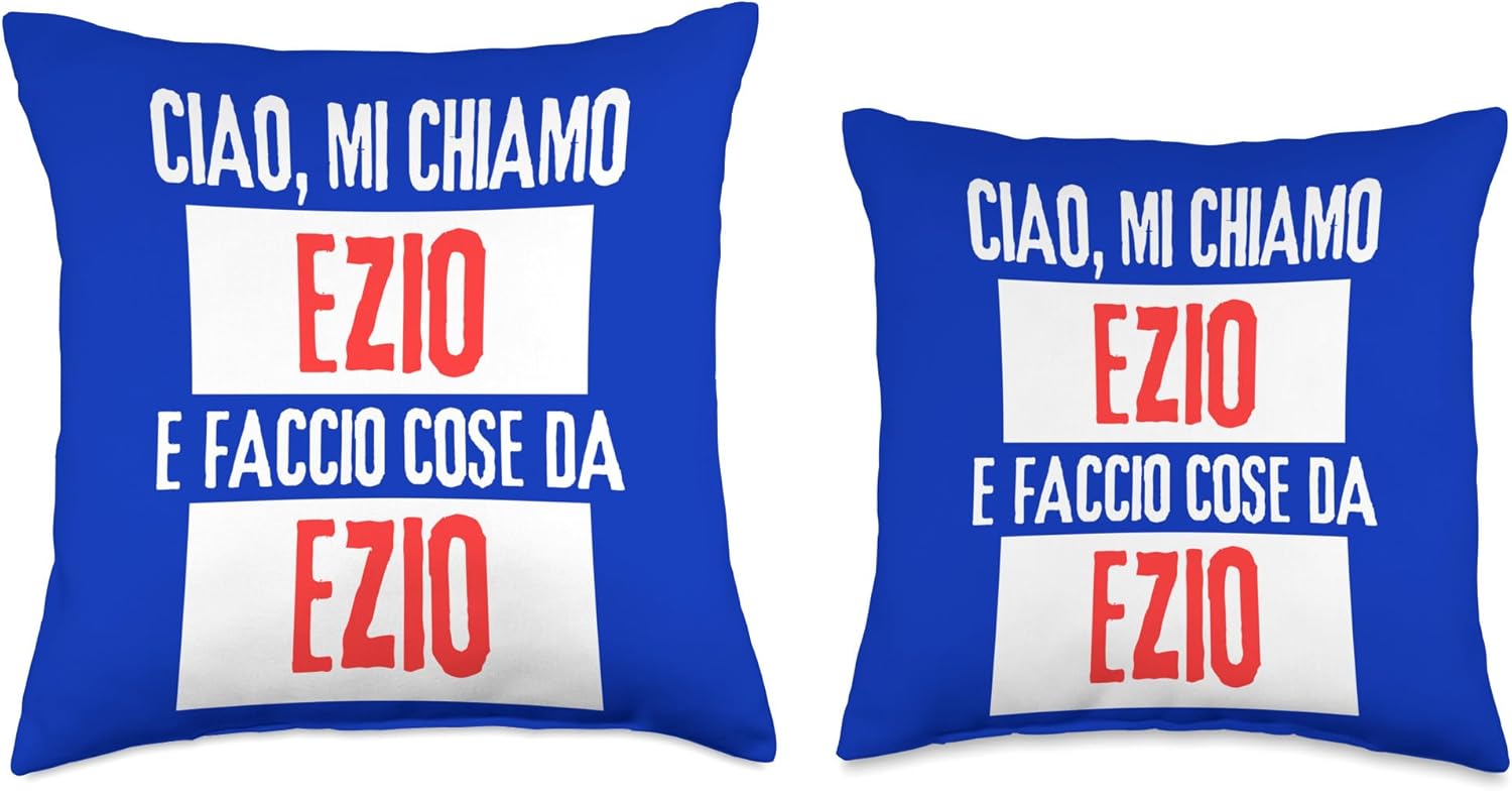 Ciao Sono Faccio Cose Da Ezio Personalizzato Divertente Throw Pillow, 18×18, Multicolor