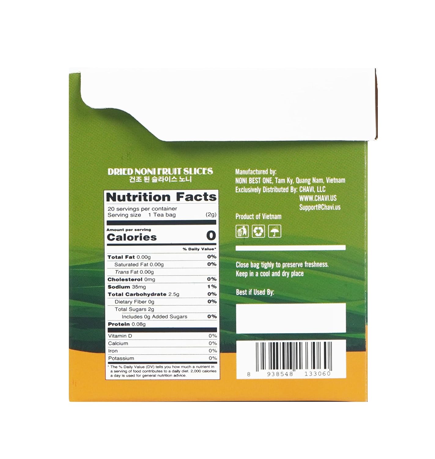 CHAVI Non Tiea (Noni Ginger, paquete de 1)  20 bolsas de té por caja  Bebida Noni Dieters  Extra fuerte  Calidad premium