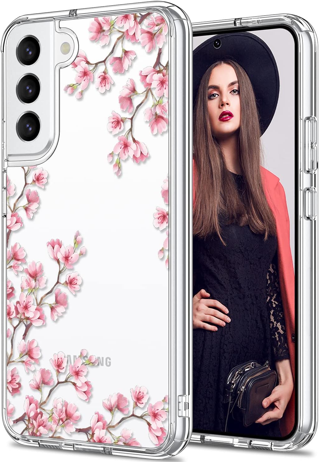 ICEDIO Funda para Samsung Galaxy S22, delgada, transparente, con diseños de moda, para niñas y mujeres, funda protectora duradera y resistente para