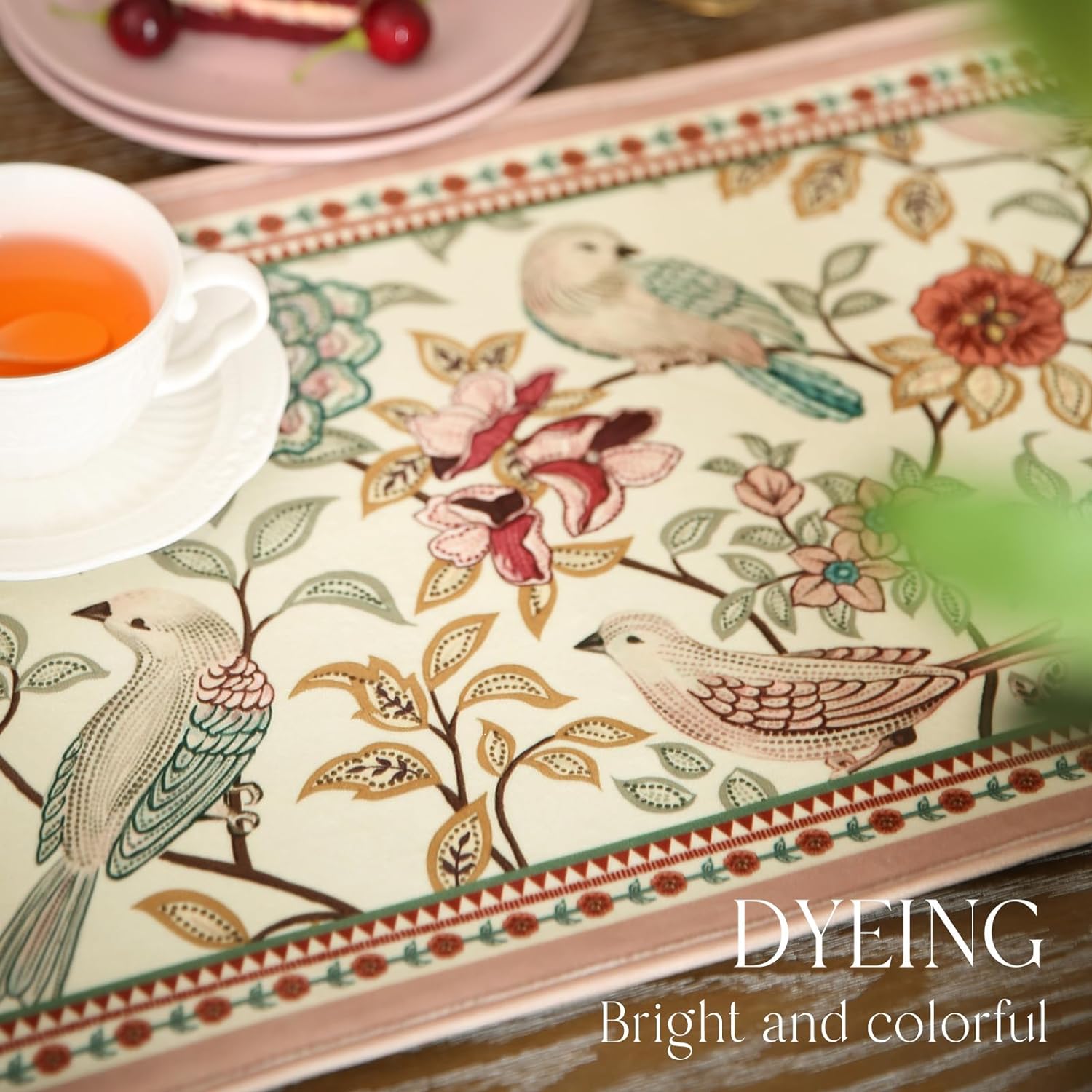 Camino de mesa francés de terciopelo para el hogar, cocina, comedor, decoración, fiestas, cenas familiares, bodas, 12 x 87 pulgadas
