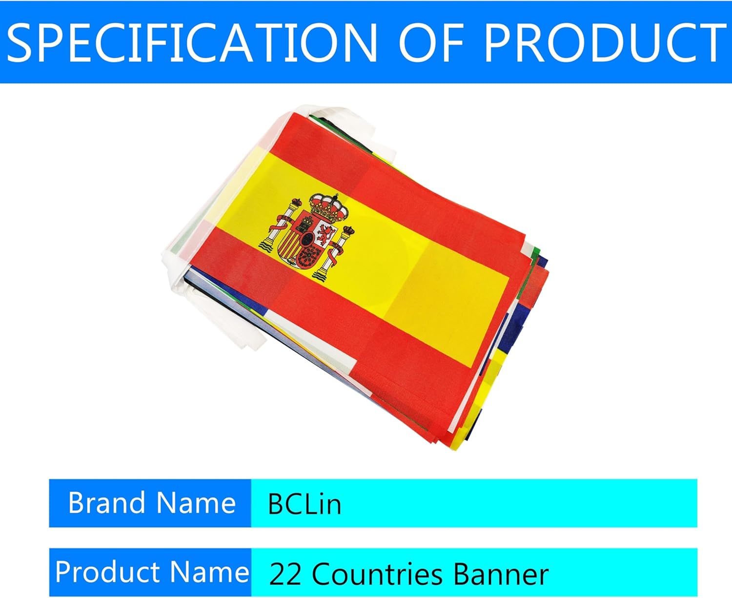 Banderas de América Latina de 22 países, banderas de cuerda de habla española, bandera internacional de banderines latinos para aula, fiesta,