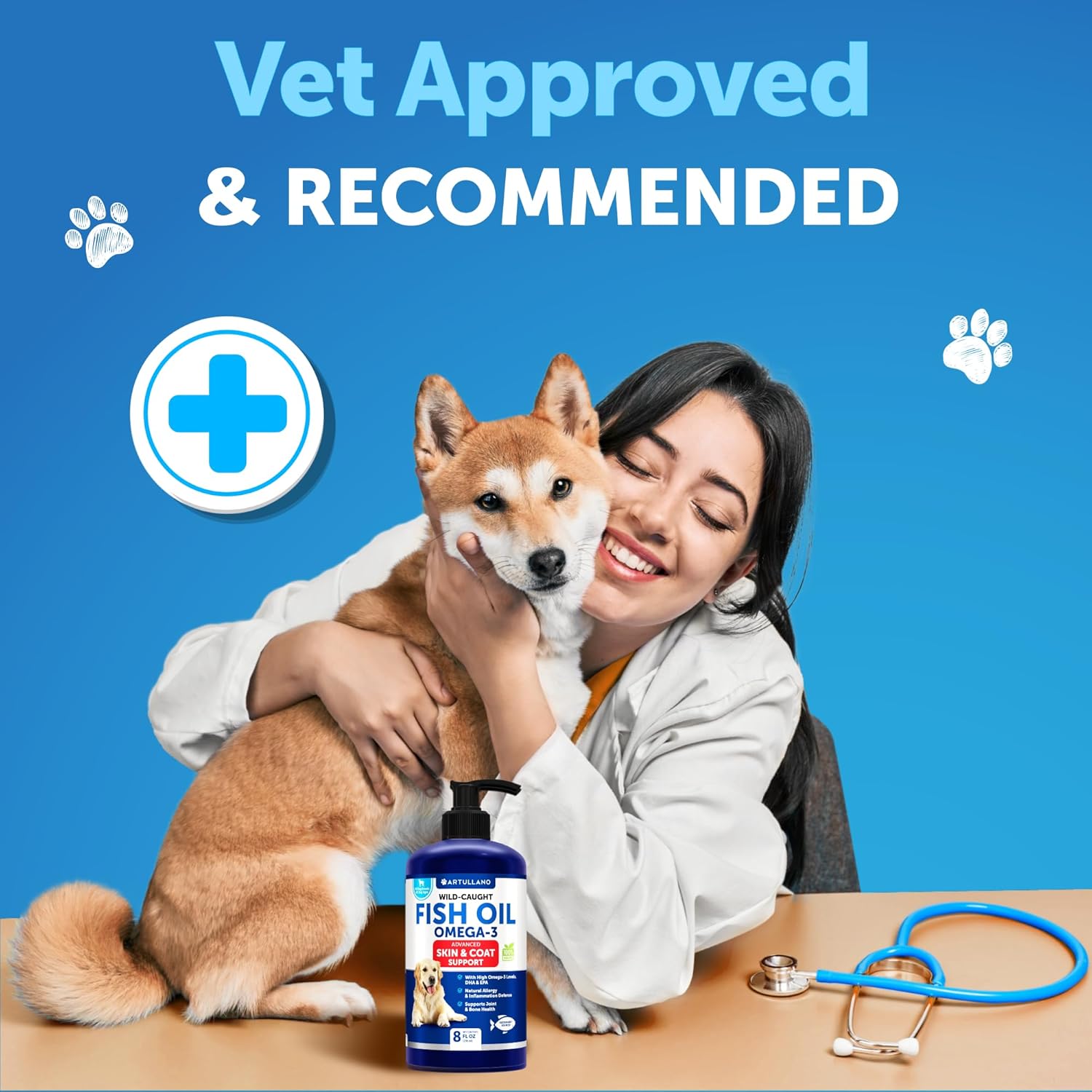 Aceite de pescado Omega 3 para perros, mejor que el aceite de salmón para perros, aceite de pescado líquido para mascotas, EPA DHA, suplemento