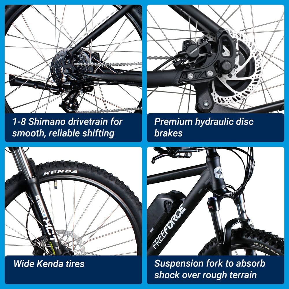 Electric Bike for Adults, Lightweight Ebike with 375W Bafang Motor, Kenda Tires, Shimano Drivetrain, 8 Gears, Throttle, Pedal Assist