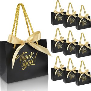 EQOREIIN Paquete de 30 bolsas de regalo de agradecimiento con asas de 5.5 x 2.4 x 4.7 pulgadas, pequeñas bolsas de regalo con cinta de lazo, bolsas EQOREIIN Paquete de 30 bolsas de regalo de agradecimiento con asas de 5.5 x 2.4 x 4.7 pulgadas, pequeñas bolsas de regalo con cinta de lazo, bolsas