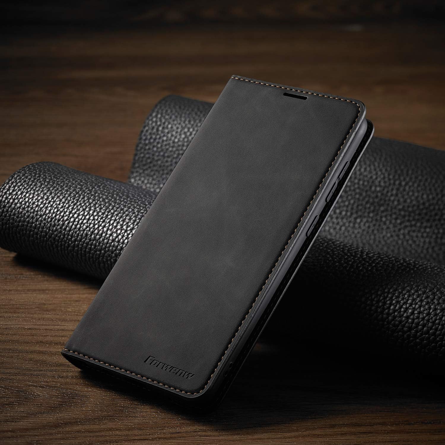 EYZUTAK Premium PU Cuero Flip Folio Caso Para Samsung Galaxy A21S, Funda Protectora Con Ranura Para Tarjeta Kickstand Cierre Magnético A Prueba De