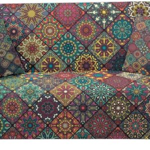 SXOPU Funda elástica para sofá con patrón de mandala, funda elástica para sofá modular de 1234 plazas para sala de estar, juego de funda de sofá SXOPU Funda elástica para sofá con patrón de mandala, funda elástica para sofá modular de 1234 plazas para sala de estar, juego de funda de sofá
