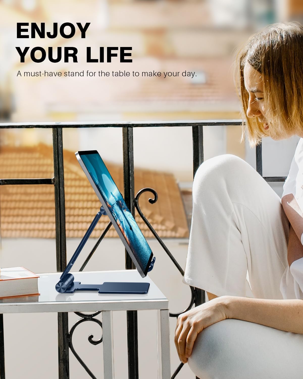 Anozer Soporte para tablet, ajustable y plegable de aluminio para iPad, diseñado para iPad Air 54 2022, para iPad Mini 65, iPad 10.2, iPad Pro