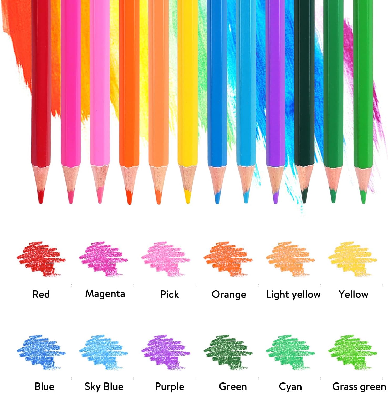 Lápices de colores de 12 colores profesionales para niños y adultos, juego de lápices de dibujo de color artístico