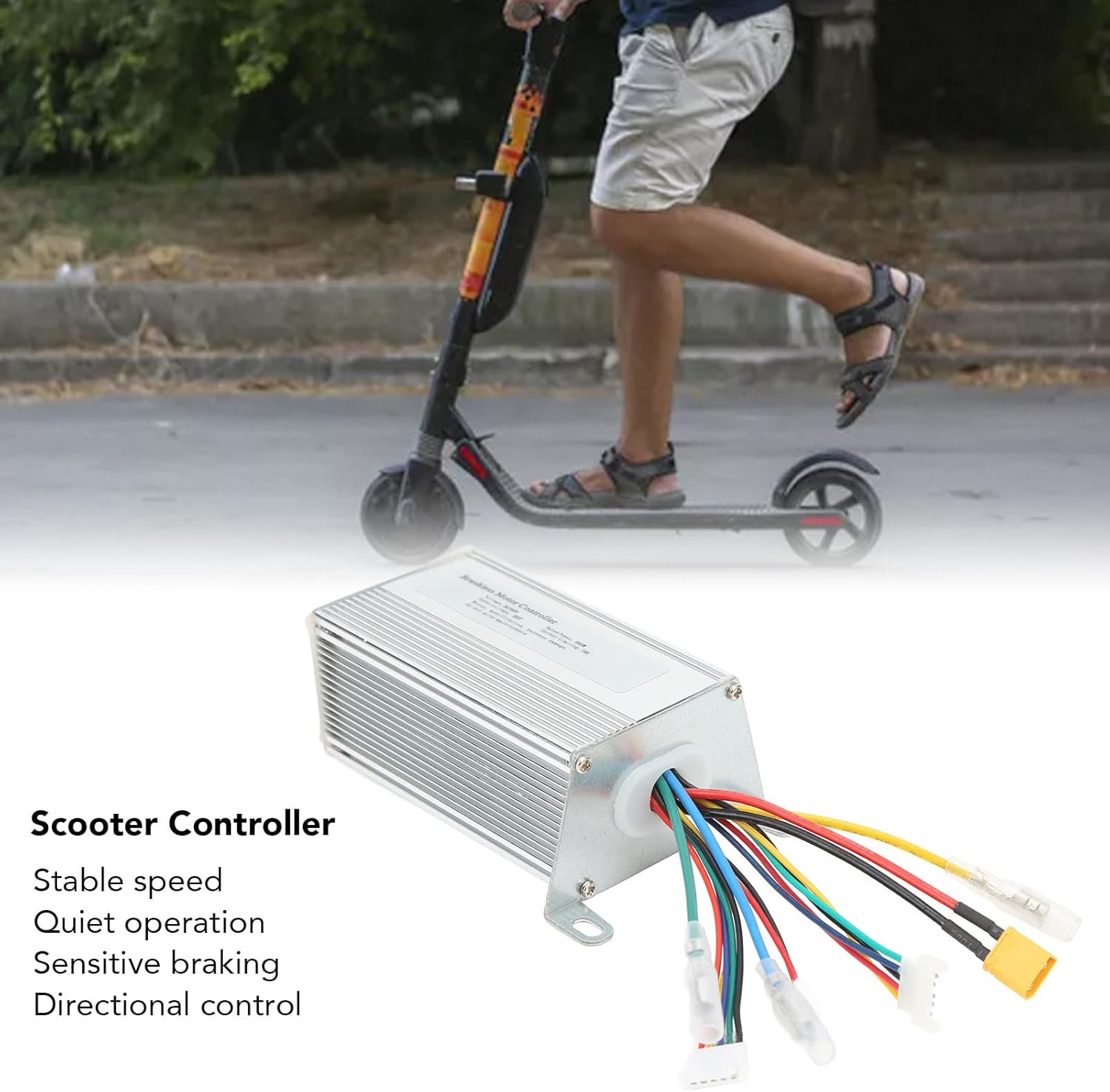 350w 36v controlador de scooter eléctrico, controlador de motor sin escobillas, para piezas de scooter eléctrico lenzod, scooter de aleación de
