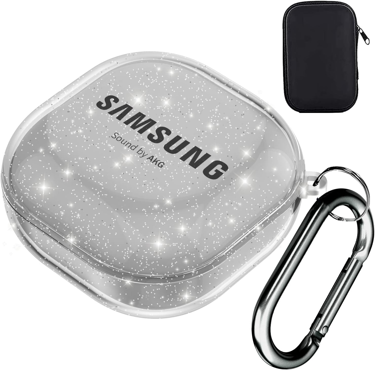 AIIKO Funda compatible con Galaxy Buds 2 Pro 2022Galaxy Buds 2Pro Case 2021Galaxy Buds Live Case 2020 Funda protectora transparente de TPU suave a