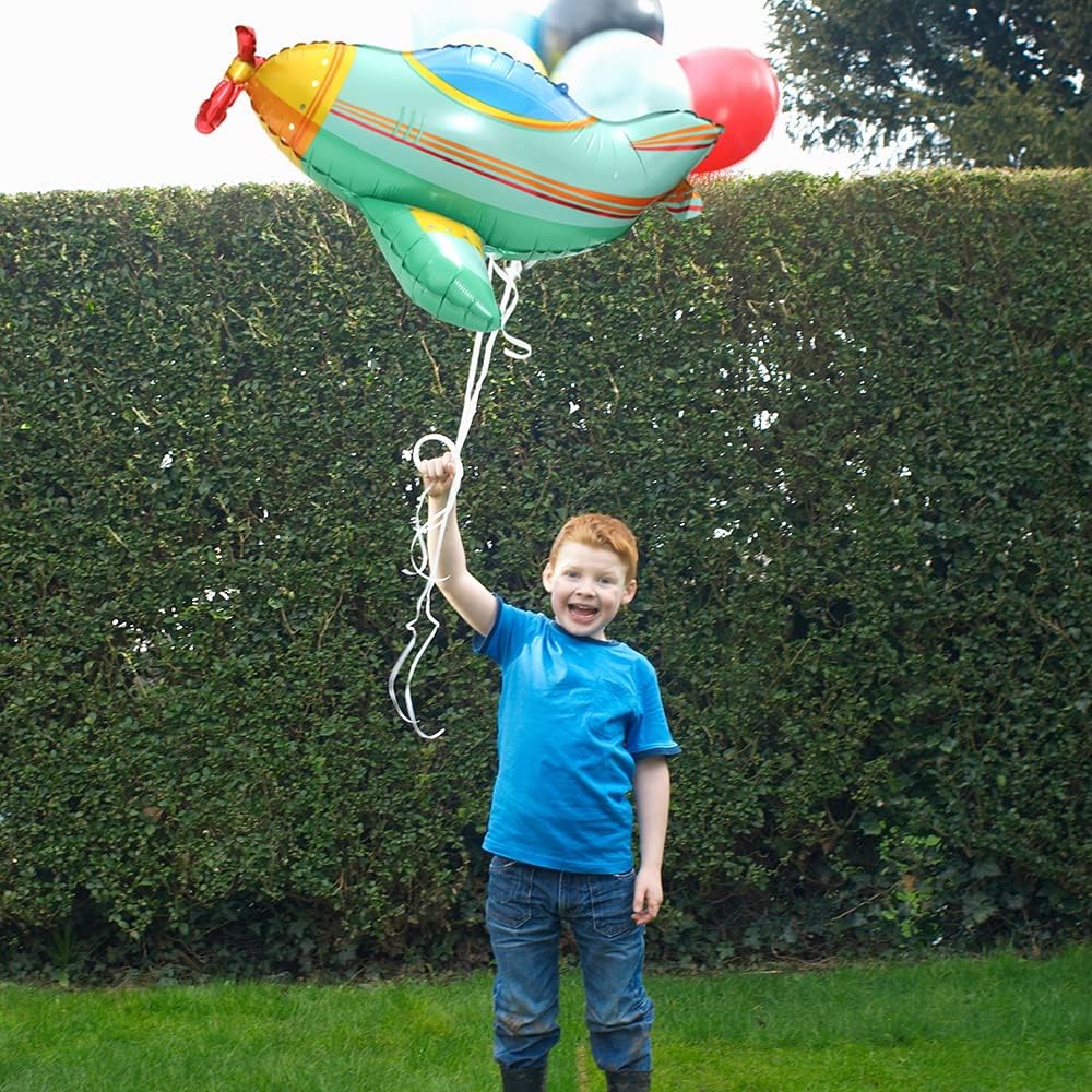 Globos de helio de avión de transporte de dibujos animados 4D de 24 pulgadas, globos de helio para niños y niñas, suministros de fiesta, decoración