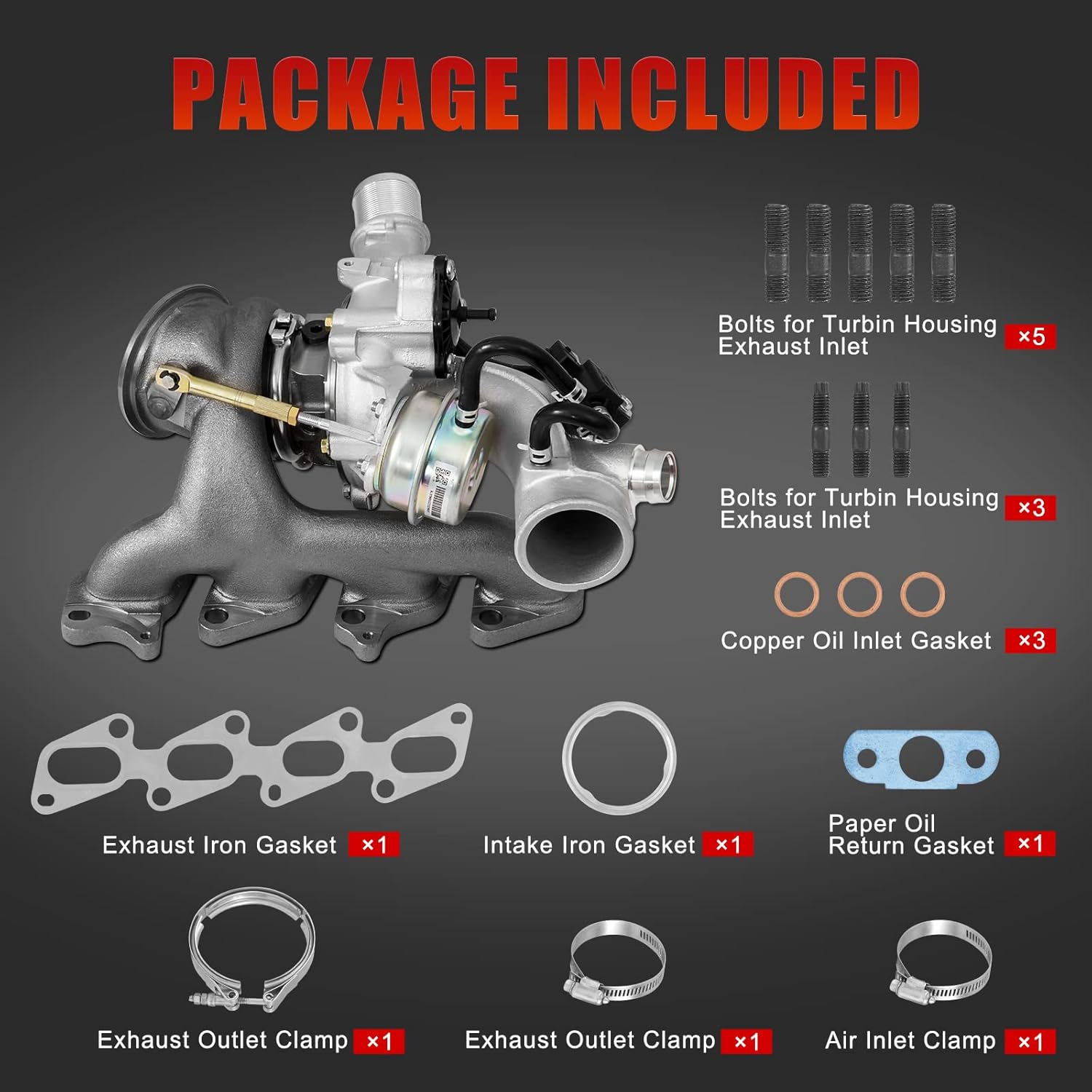 Turbocompresor de 1.4 L con juntas Kits de reparación compatibles con Chevy Chevrolet Cruze 2011-2019 2012-2020 Sonic 2013-2021 Trax 2013-2021 Buick