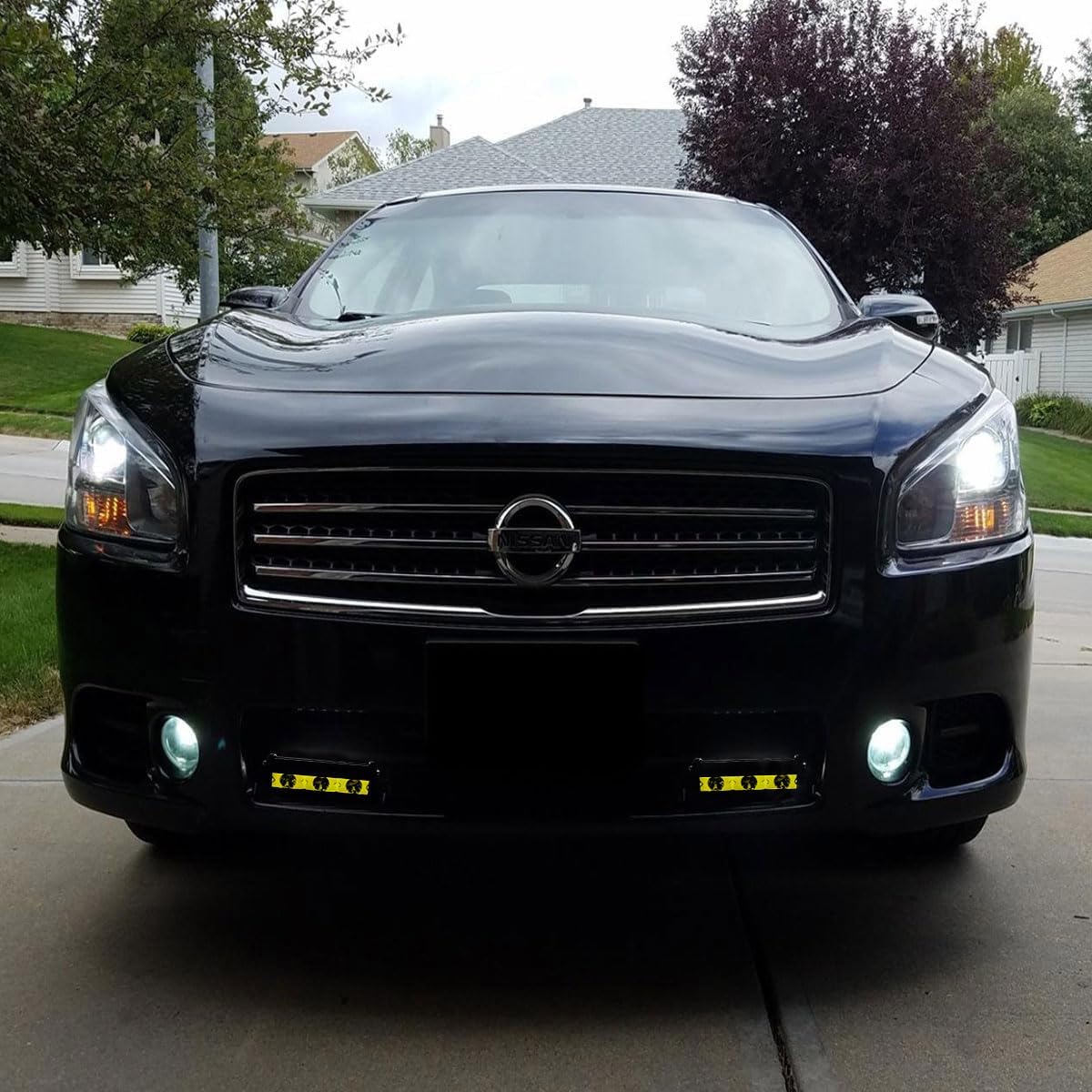 Willpower Barra de luz LED amarilla, 4 unidades, 4 pulgadas, 15 W, luz antiniebla de conducción delgada, luz todoterreno impermeable para SUV, ATV,