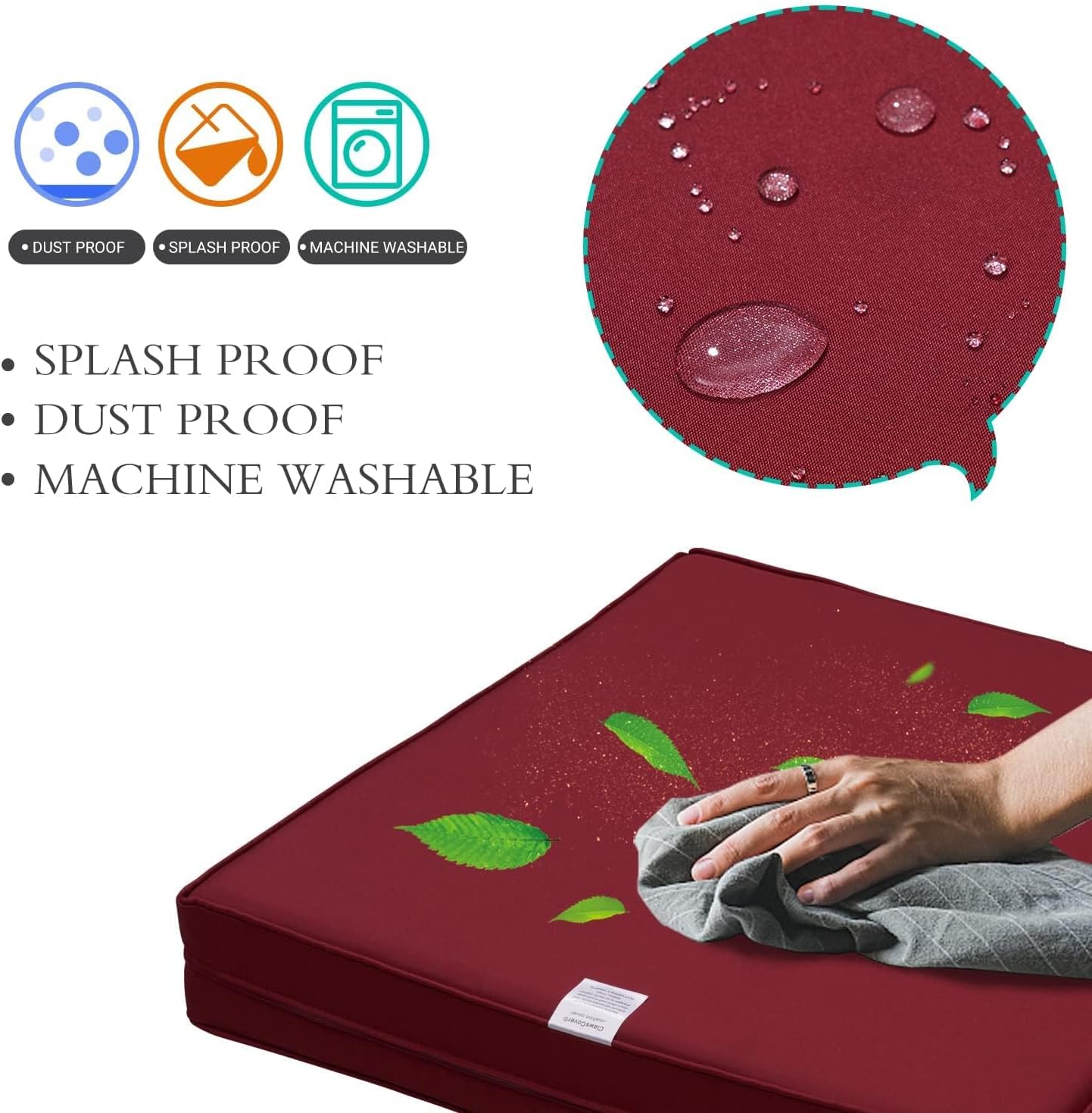ClawsCover Juego de 2 fundas de repuesto para asiento y respaldo de exteriores para muebles de patio, sofá seccional, duradero, sin decoloración,