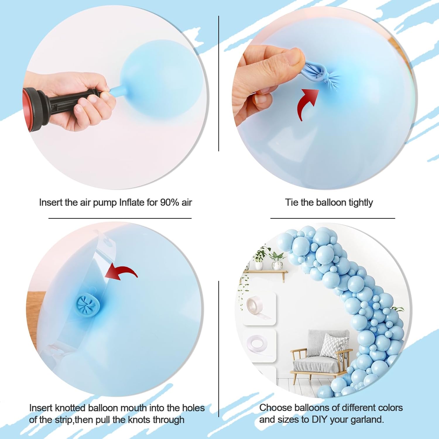 Light Blue Balloons Sky Blue Balloon Garland Arch Kit 110pcs Different Sizes 5101218 Inch for Blue Latex Balloon Garland Balloon Arch as Birthday