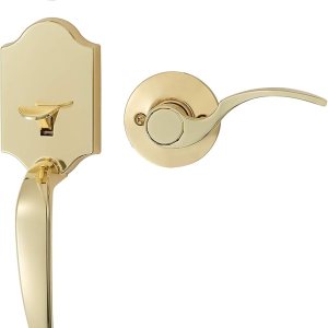 Tienda Basics Juego de manijas con palanca Shelby – Cilindro simple – Latón pulido – 6 paquetes 1 caja Tienda Basics Juego de manijas con palanca Shelby – Cilindro simple – Latón pulido – 6 paquetes 1 caja