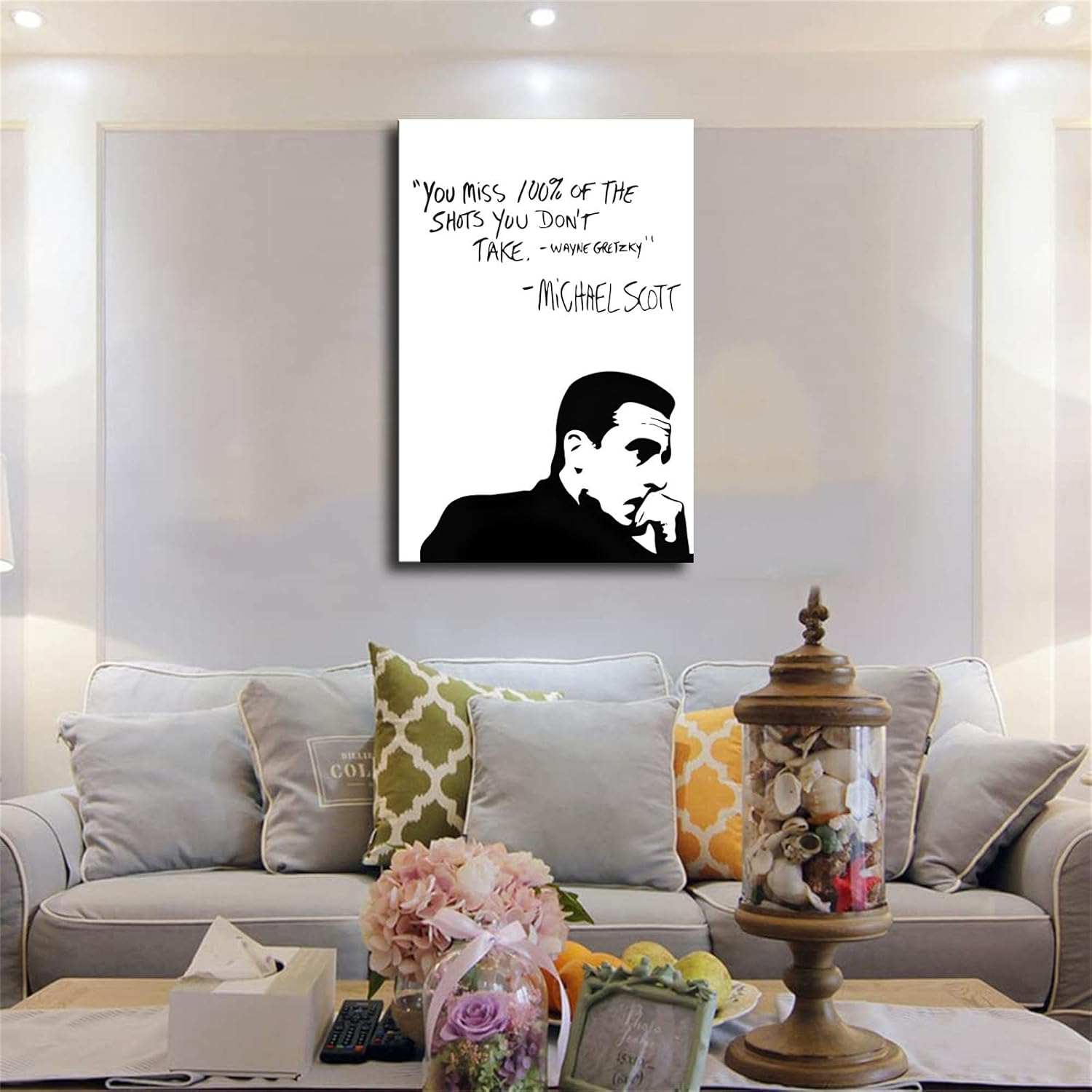 Decoración inspiradora de pared de oficina con citas de Michael Scott, póster universitario, impresión en lienzo decorativo para habitación, baño,