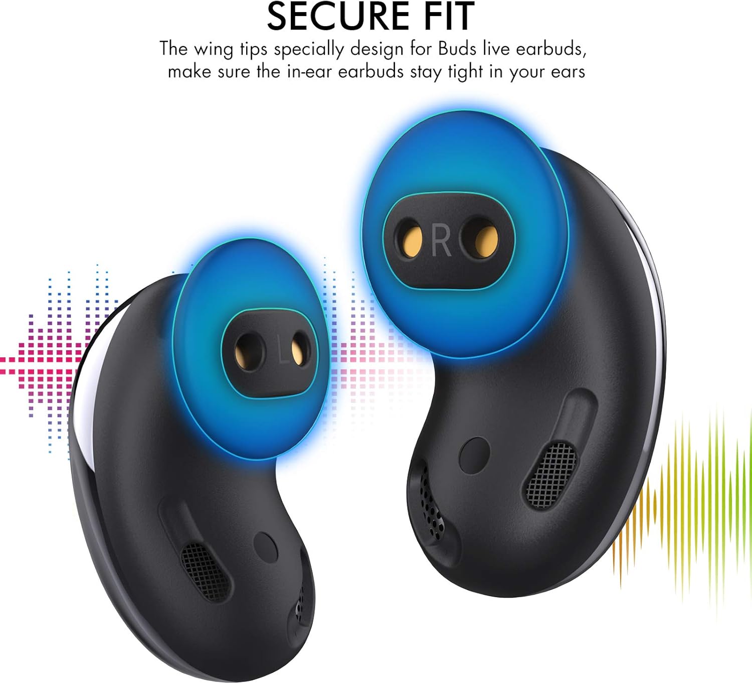 AHASTYLE Galaxy Buds Live – 6 pares de almohadillas de silicona para auriculares, accesorios de repuesto compatibles con Samsung Galaxy Buds Live