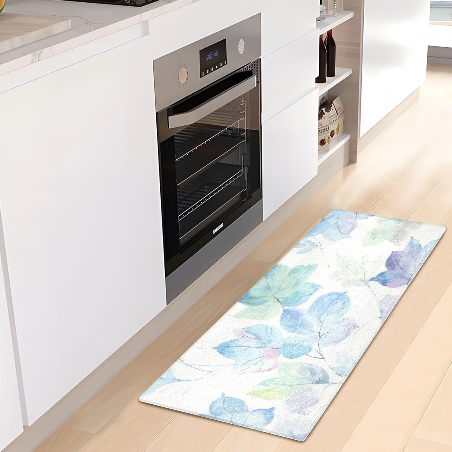 xigua Watercolor Maple Leaf Bathroom Rugs Bath Mat 39 x 20 Inch Non-Slip Extra Soft and Absorbent Shaggy Bath Carpet for Tub, Shower, Bathroom