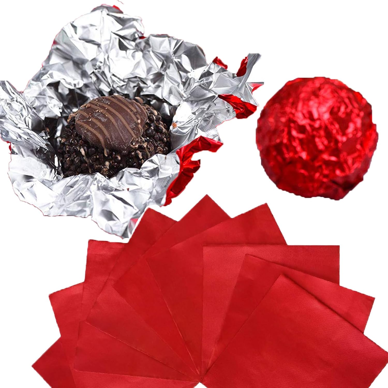 100 envoltorios de caramelo de aluminio, envoltorios de barra de caramelo de 4 x 4 pulgadas, envoltura cuadrada de papel de aluminio para barras de