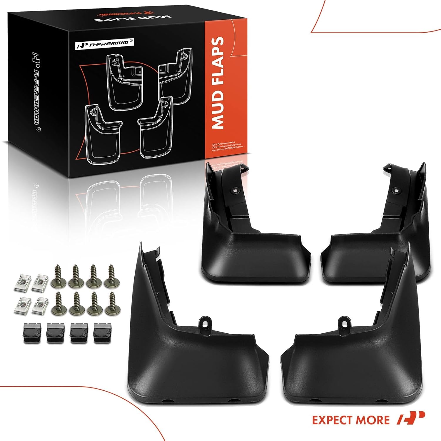 A-Premium Juego de 4 protectores contra salpicaduras con kit de herramientas compatibles con BMW G07 Series X7 2019 2020 2021 2022 2023, con pedal,