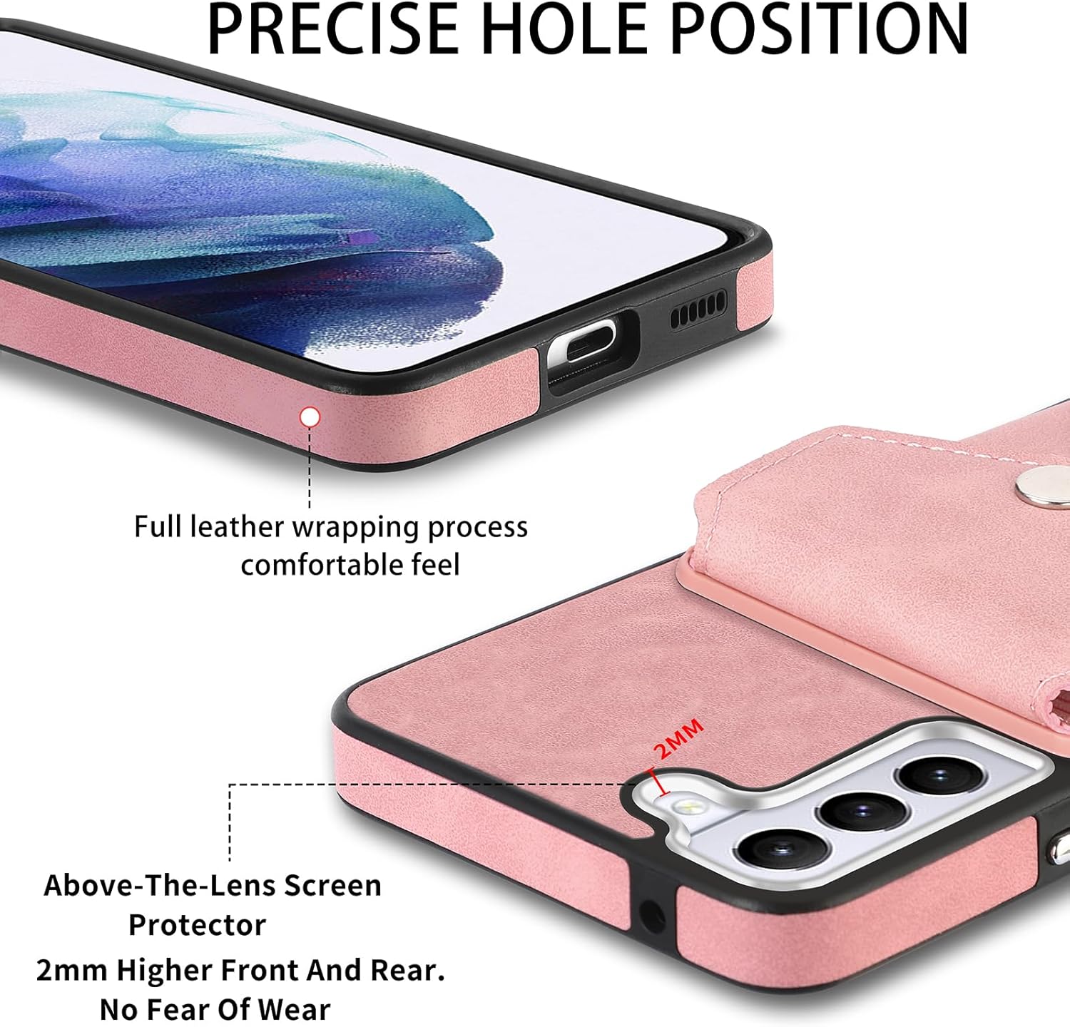 Asuwish Funda tipo cartera compatible con Samsung Galaxy S22 5G y protector de pantalla de vidrio templado, soporte para tarjetas, soporte