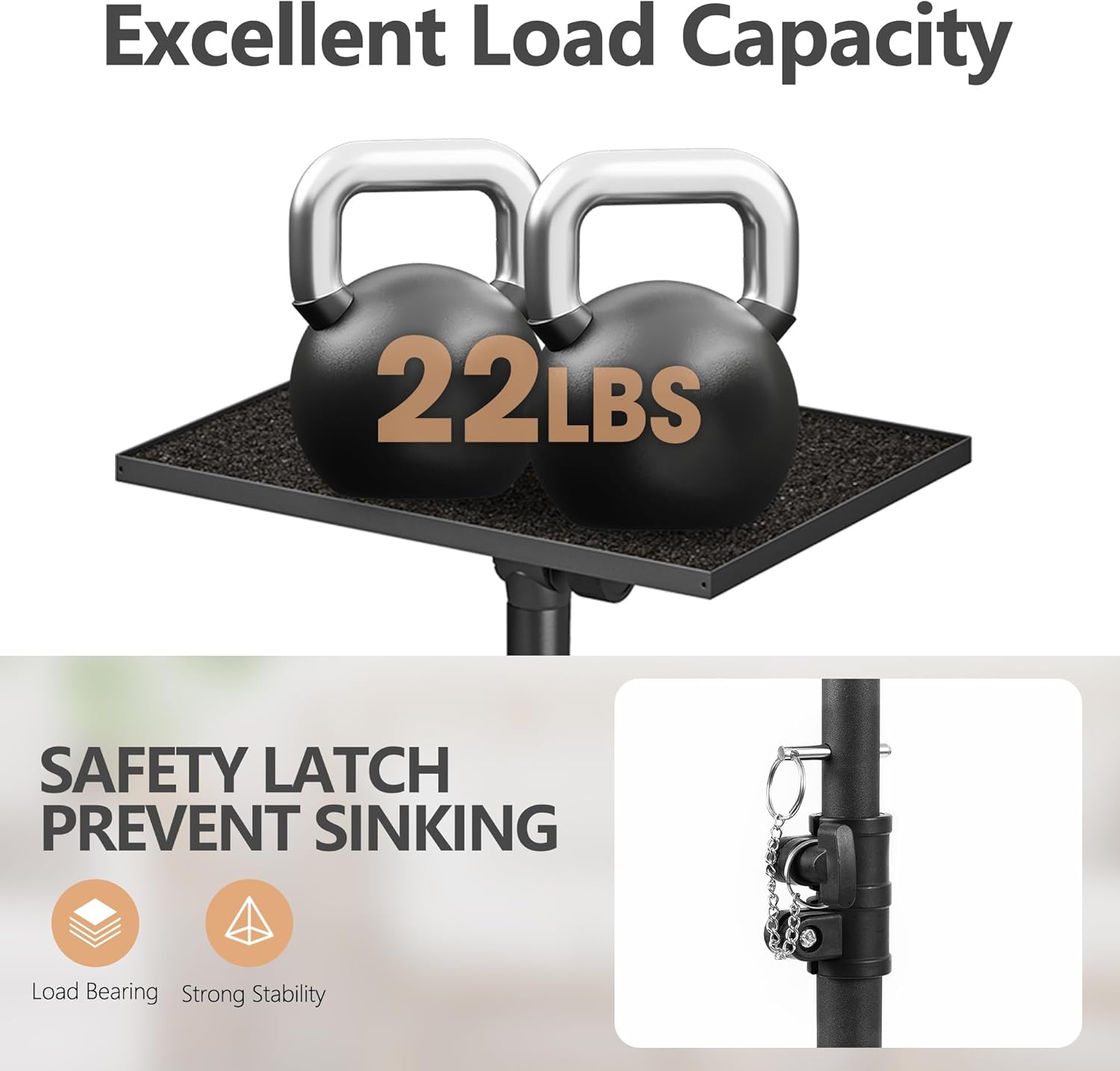 OPKING Trípode ajustable para proyector alto, soporte de trípode para laptop de 22 a 62 pulgadas con pestillo de seguridad y soporte para teléfono