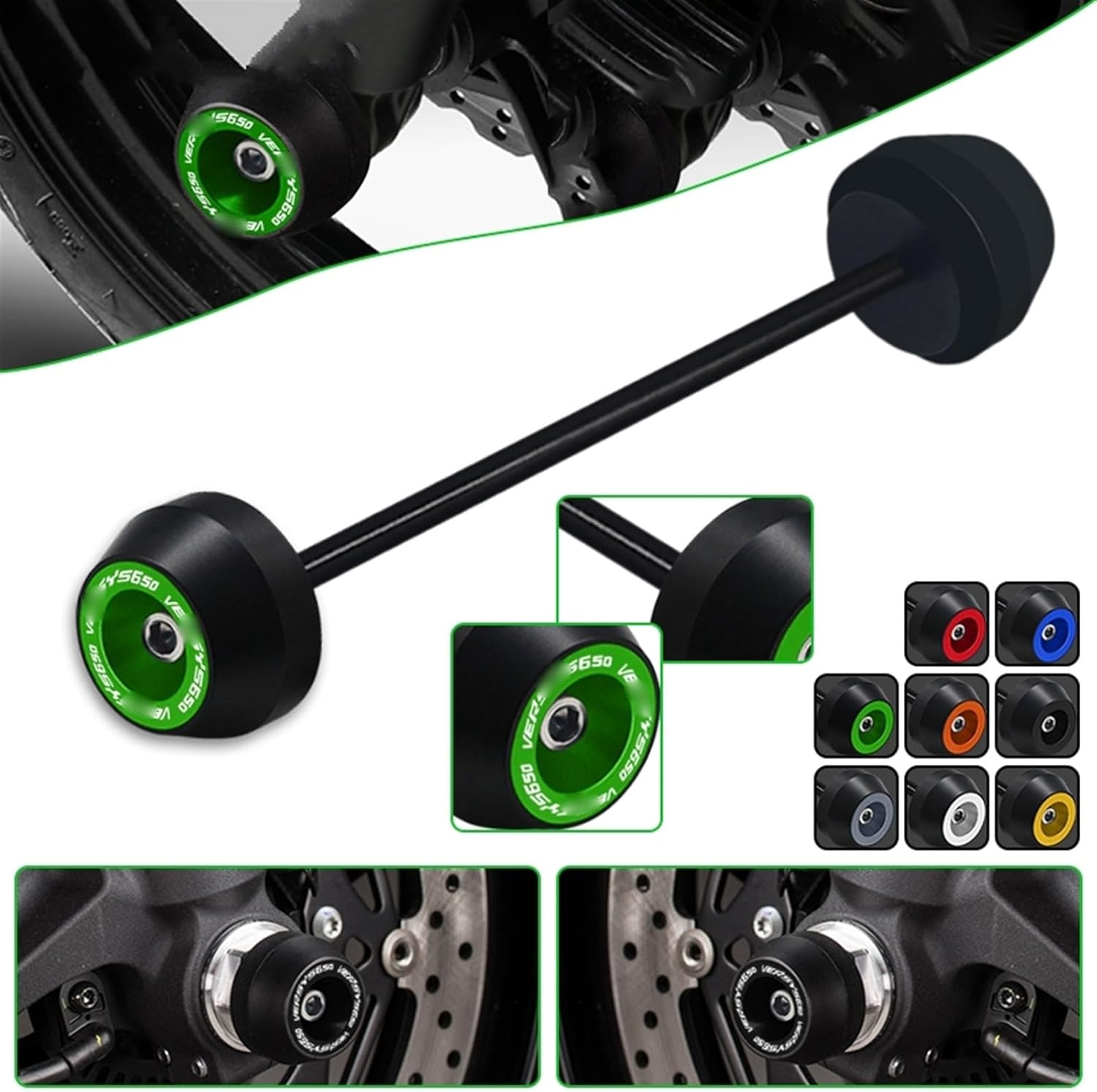 Protector de motor para Kawasaki para VERSYS 650 para Versys650 para Versys1000 17-22 Eje de rueda delantera de motocicleta Tapa de protección para