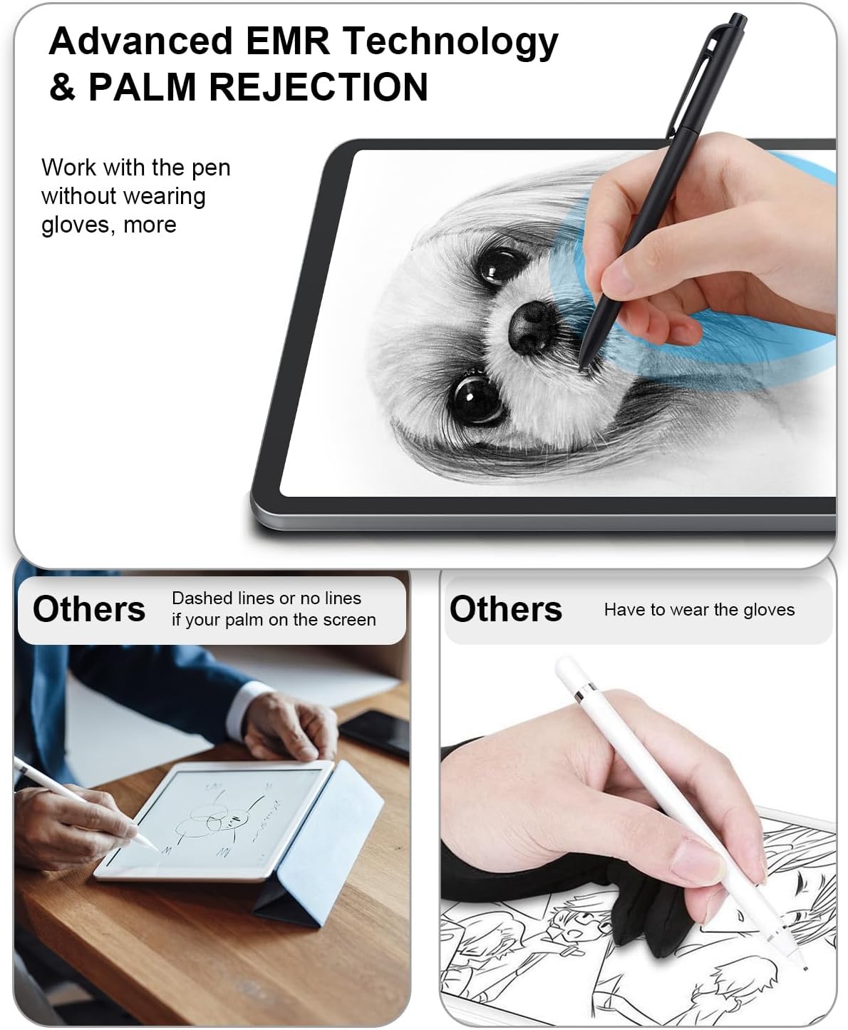 EMR Stylus para 2 bolígrafos notables con borrador, bolígrafo de repuesto para tableta Notable 2, bolígrafos digitales con nivel de presión 4096,
