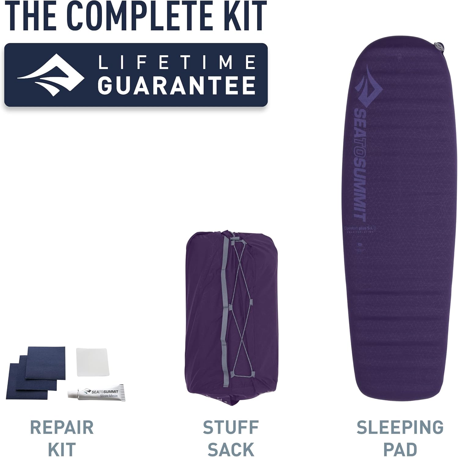 Sea to Summit Comfort Plus Almohadilla de dormir de espuma autoinflable para acampar