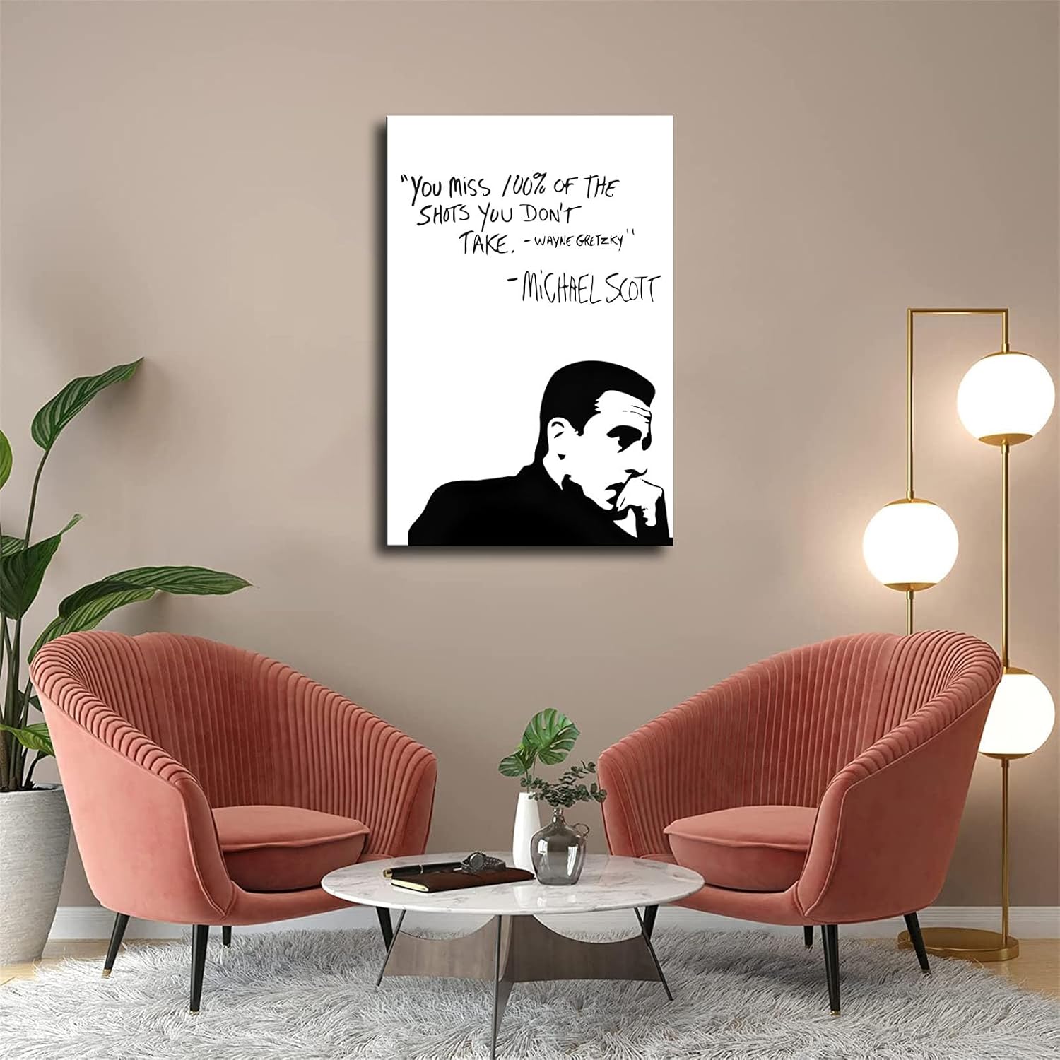 Decoración inspiradora de pared de oficina con citas de Michael Scott, póster universitario, impresión en lienzo decorativo para habitación, baño,