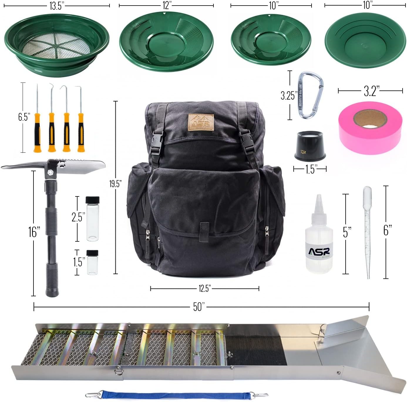ASR Outdoor Deluxe – Kit de mochila plegable de aluminio de 50 pulgadas, color negro
