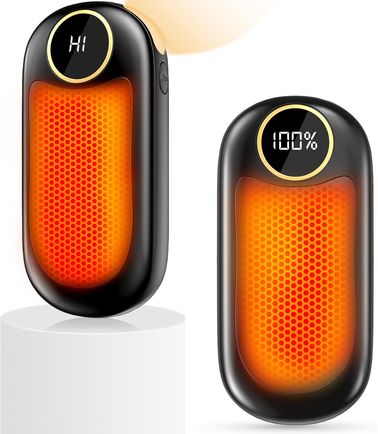 Calentadores de manos recargables, calentadores de manos eléctricos de 7000 mAh hasta 18 horas de calor, calentadores de manos de doble cara con