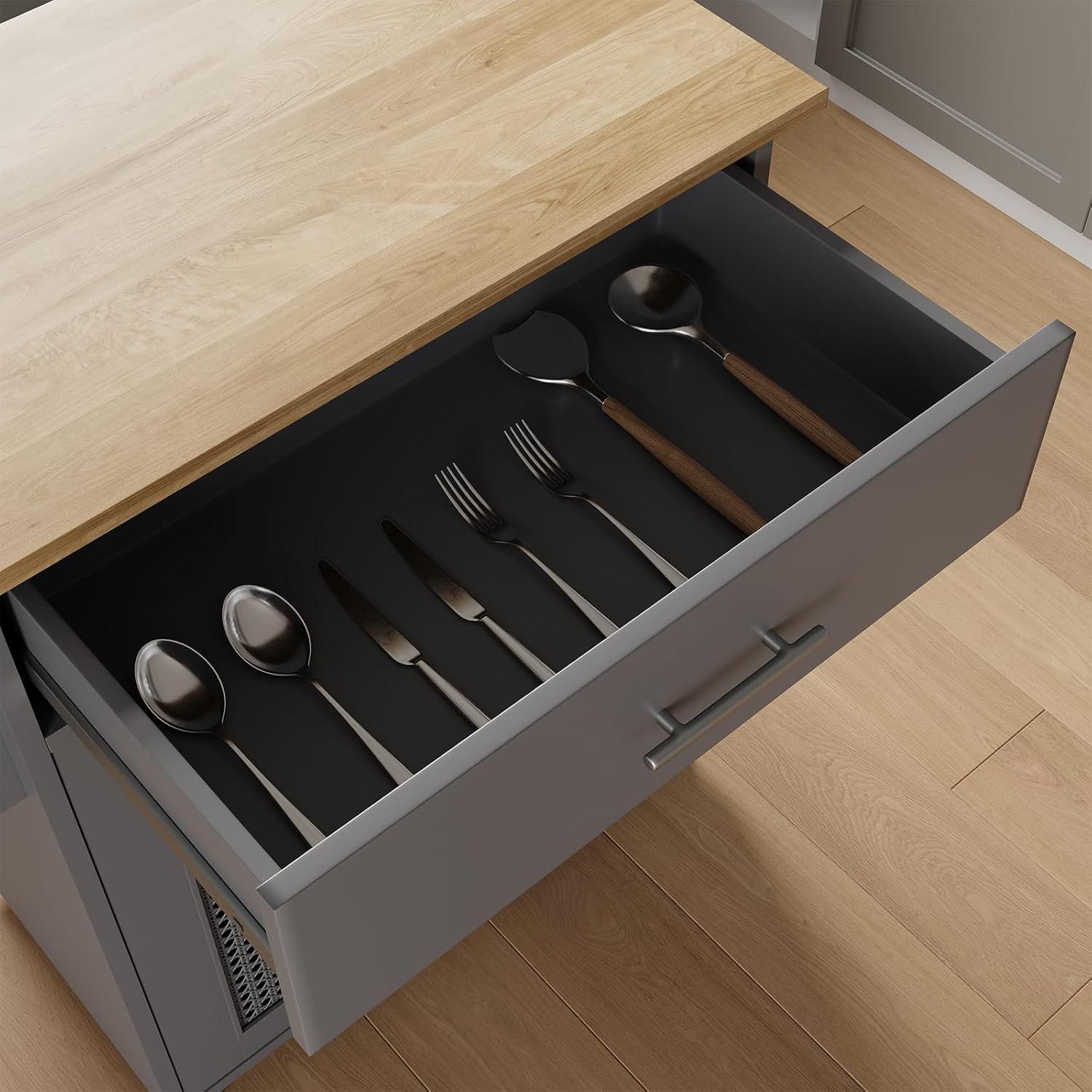 Tornama Isla de cocina con almacenamiento, isla de cocina rodante sobre ruedas con encimera de madera maciza, carrito de isla de cocina con gabinete