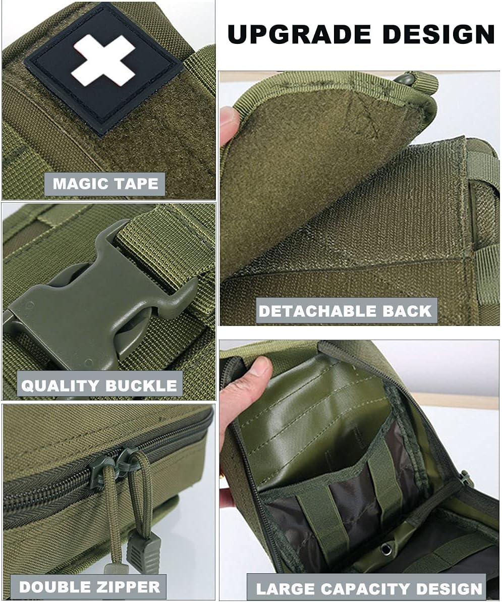 1000D Molle Ifak bolsa rasgada, táctica rasga, bolsa médica vacía, bolsa militar de primeros auxilios solo para camping, senderismo, viajes