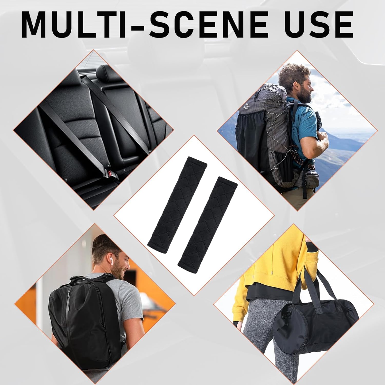 Paquete de 2 fundas suaves para cinturón de seguridad de automóvil, fundas universales para correa de hombro para cinturón de seguridad que ayudan a