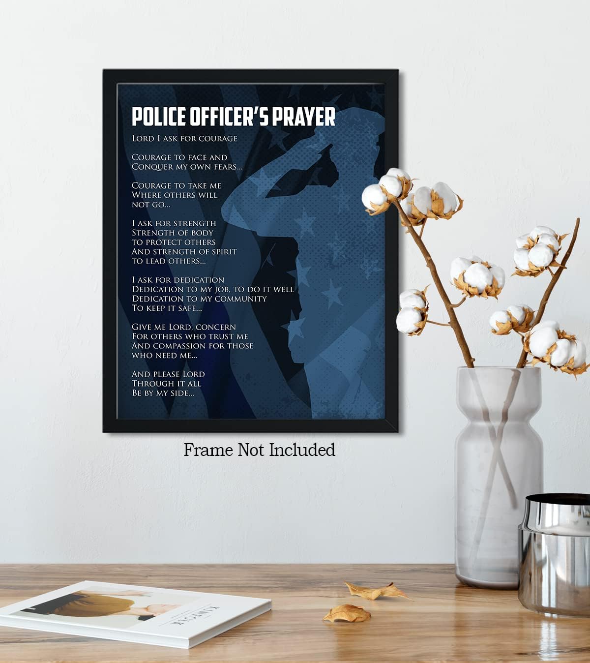 Arte de pared de oración de policía, impresiones de aplicación de la ley, regalos de oficial de policía, graduación de la academia de policía,