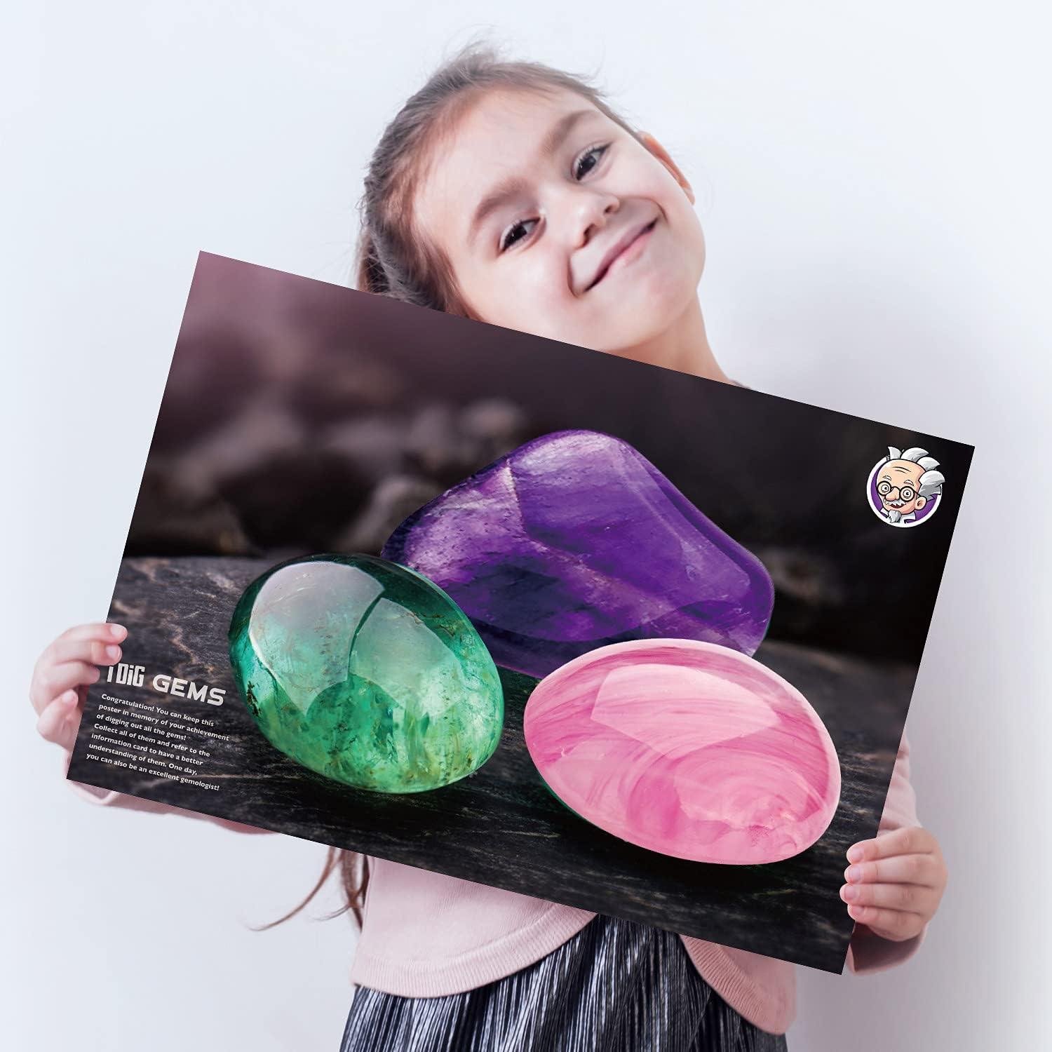 XX TOYS – Kits de excavación de piedras preciosas de 12 gemas con piedras preciosas reales, colección de minerales y rocas, kit de excavación de