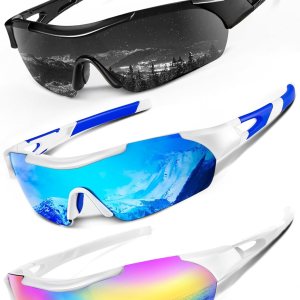 KALIYADI Gafas de sol deportivas polarizadas para hombre, lentes de sol polarizadas UV400 para ciclismo, béisbol, paquete de 3 unidades KALIYADI Gafas de sol deportivas polarizadas para hombre, lentes de sol polarizadas UV400 para ciclismo, béisbol, paquete de 3 unidades