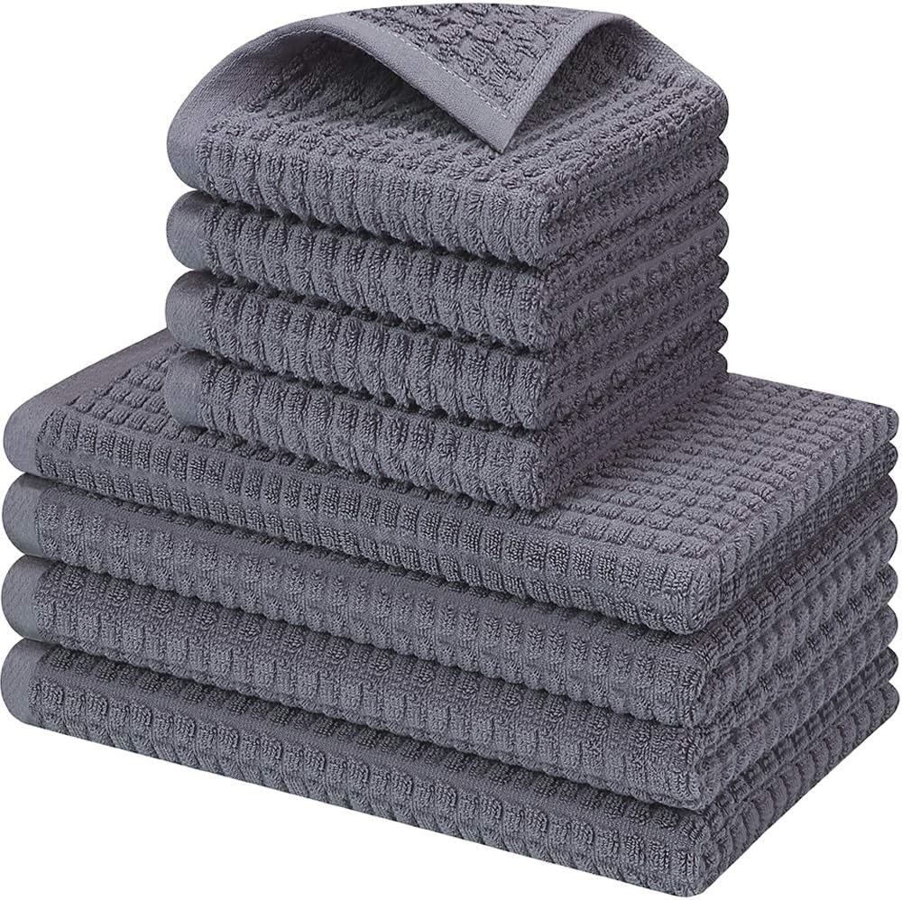 Paquete de 8 paños de cocina, paños de cocina 100% algodón, súper suaves, súper absorbentes y de secado rápido, antiolor, muy adecuados para cocina,