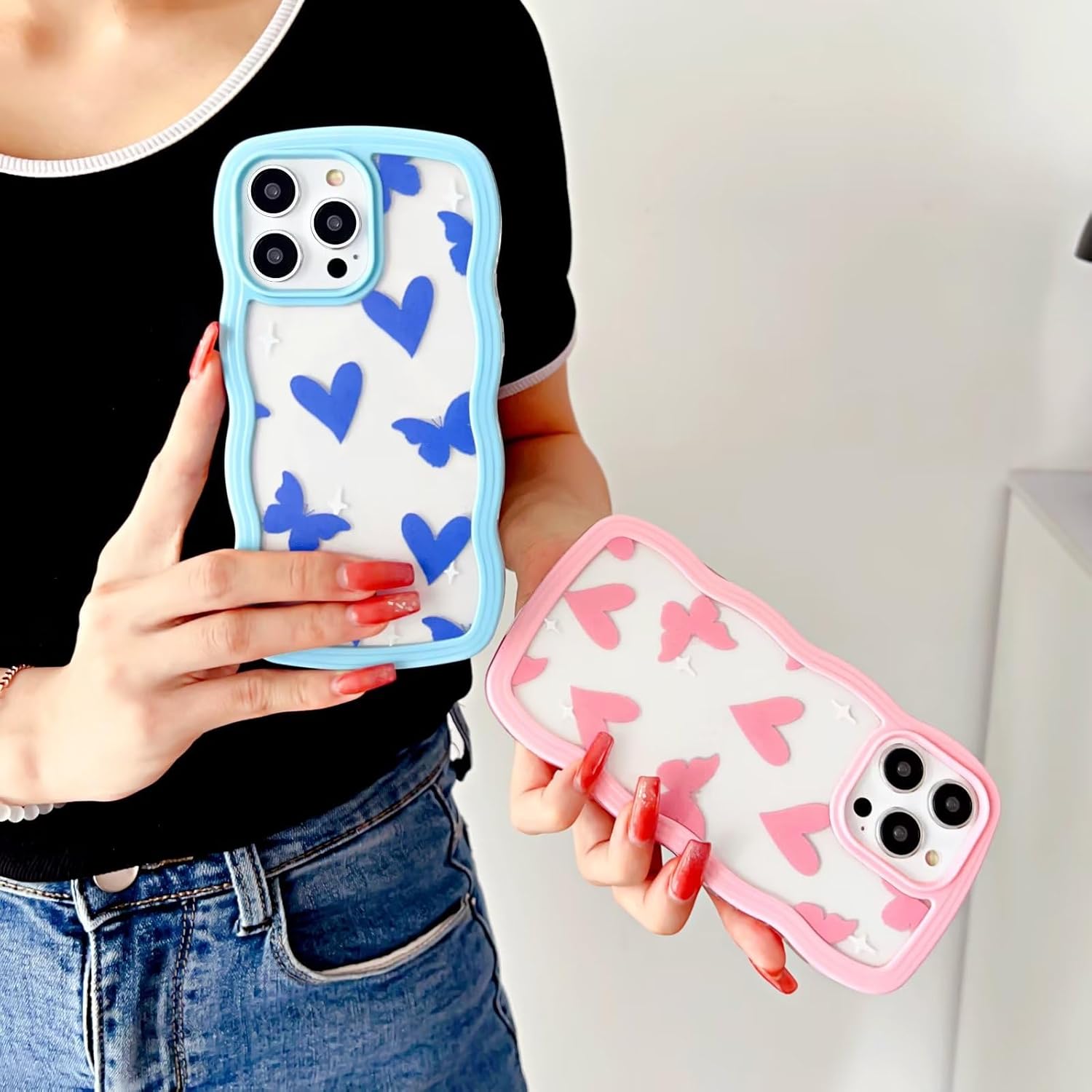 Tzomsze Fundas para iPhone 11 Pro Max con forma de marco rizado y bonito patrón estético, funda delgada y suave de TPU a prueba de golpes para