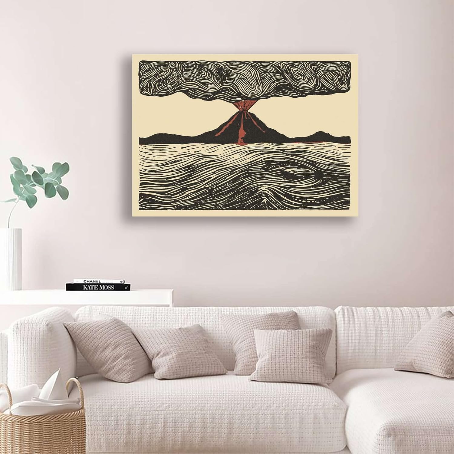 Imágenes de pared de lienzo 1902 Monte desconocido Pelee Erupción famosa línea dibujo lava negra isla volcánica geología póster cocina hogar comedor