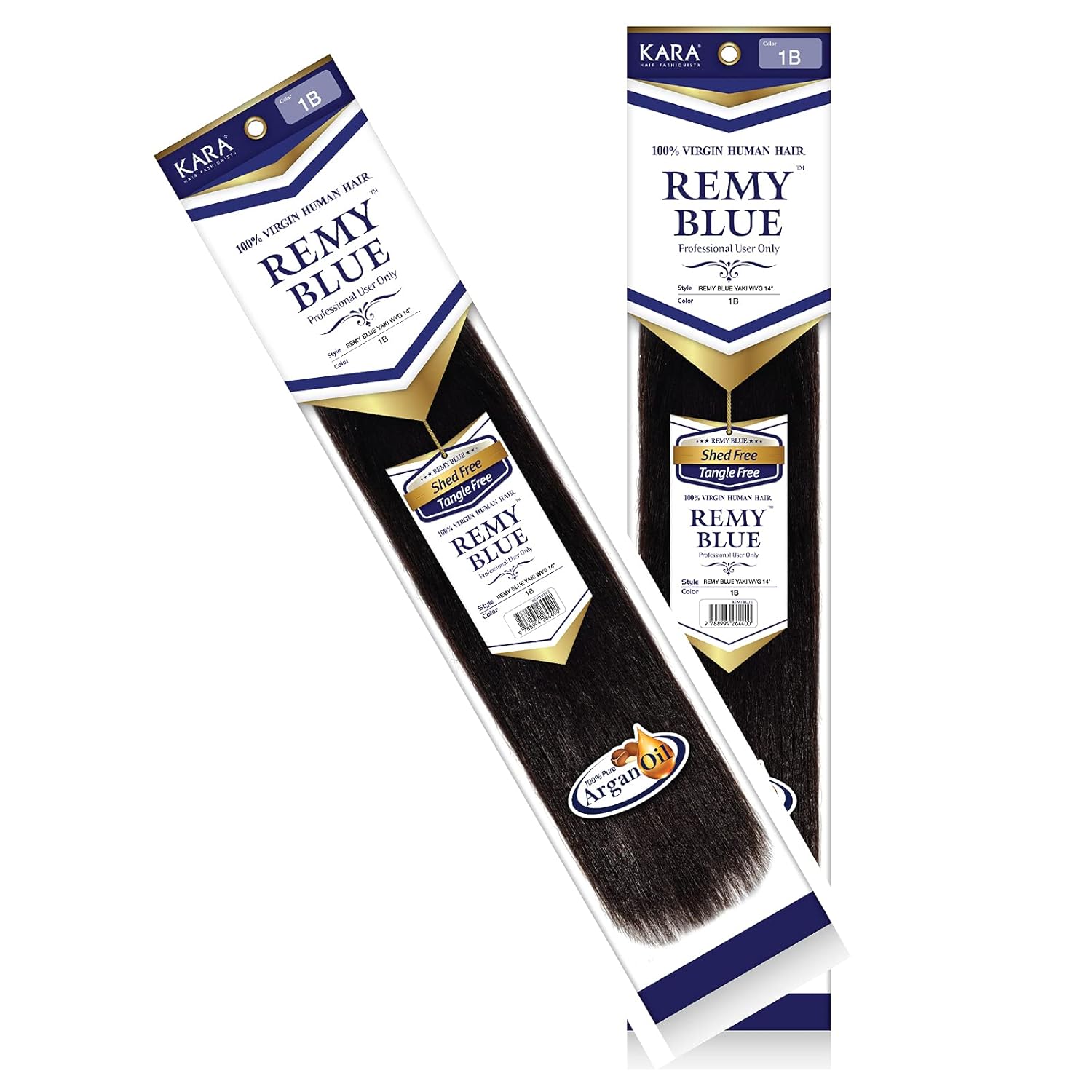 Nuevo Remy Yaky-Remy azul 100% cabello humano virgen tejido – libre de desprendimiento y sin enredos (#2, paquetes de 10 pulgadas de 2)