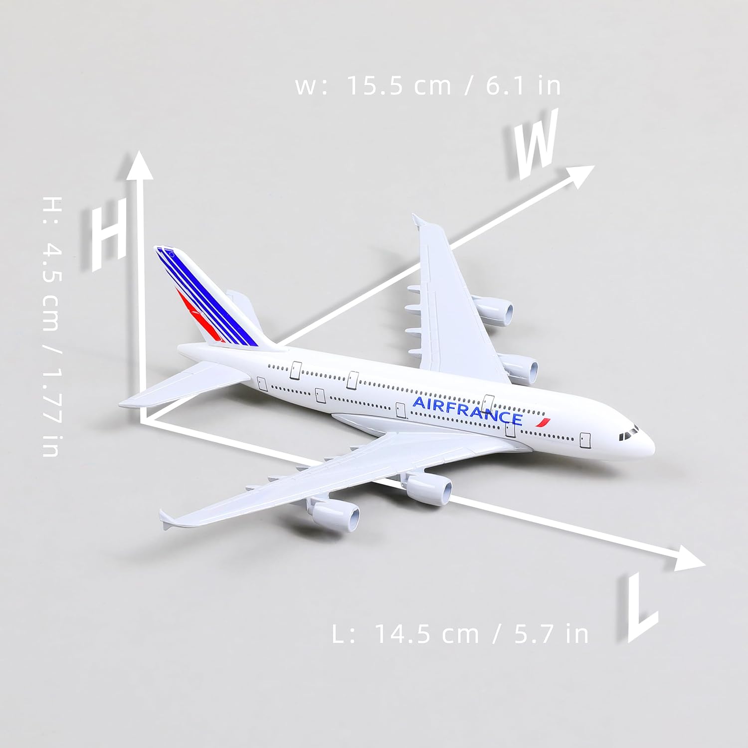 QIYUMOKE Airbus A380 France 1400 Modelo de avión de metal fundido a presión con soporte Sky Jumbo Airliner Modelo Avión Pantalla de aleación Kit de