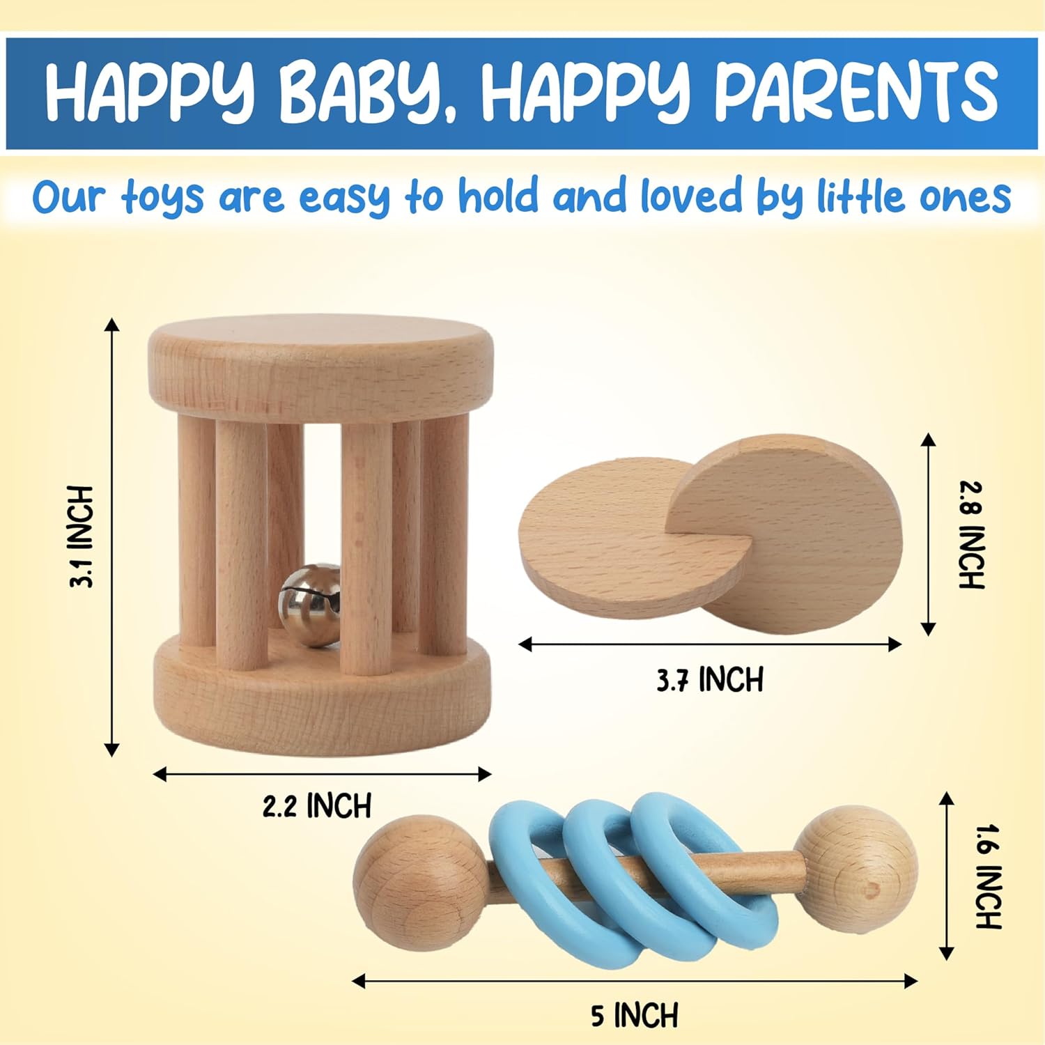 Juguetes Montessori para bebés de 0 a 6 meses y 6 a 12 meses, juguete de madera ecológico para estimulación sensorial, desarrollo de habilidades y