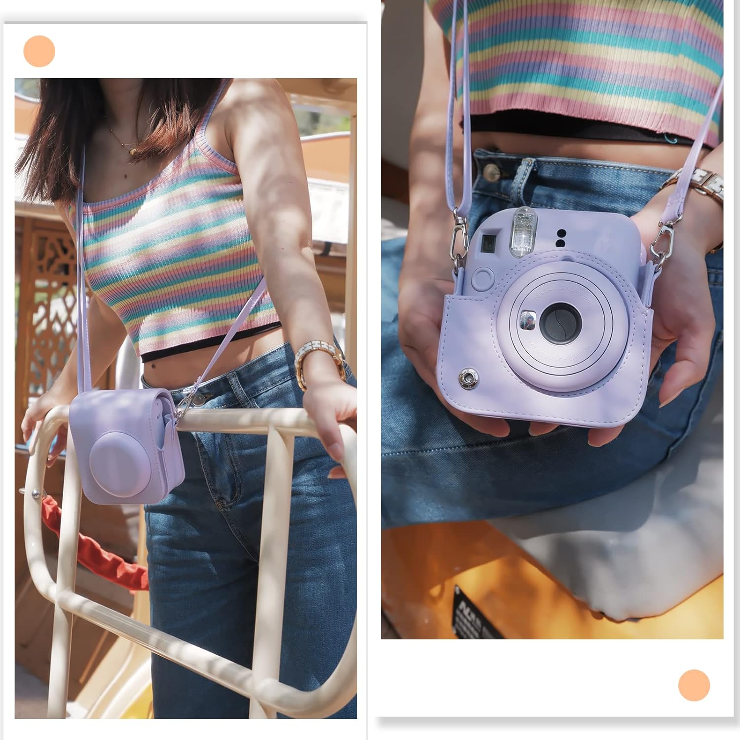 MUZIRI KINOKOO Funda protectora para Fuji Instax Mini 12, funda protectora para Fujifilm Instax Mini 12 bolsa de transporte de color sólido Bolsa de